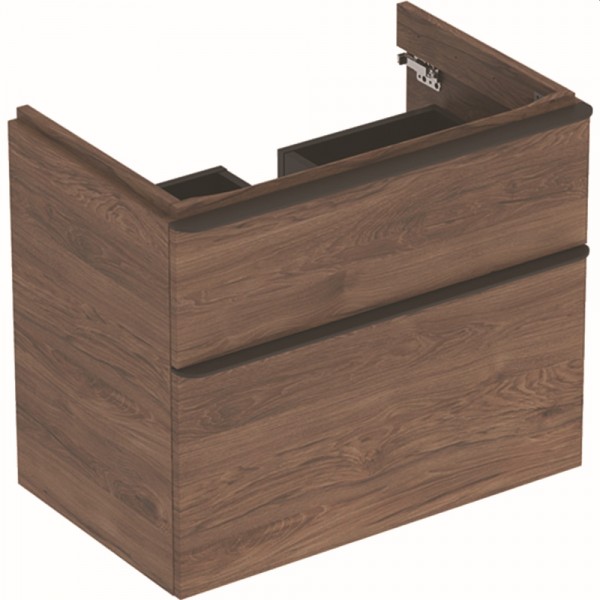 Geberit Smyle Square Unterschrank für Waschtisch, m. 2 Schubl. 73,4x61,7x47cm, Nussbaum, 500353JR1