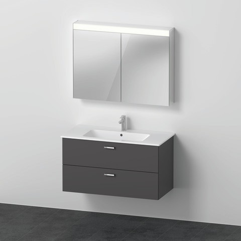 Duravit XBase Möbelwaschtisch mit Waschtischunterbau und Spiegelschrank 1030x490x2000 mm - XB0077049