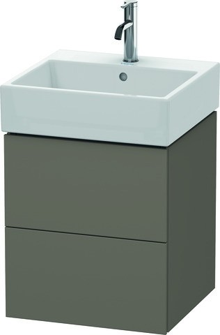 Duravit L-Cube Waschtischunterbau wandhängend Flanell Grau Seidenmatt 484x459x544 mm - LC627409090