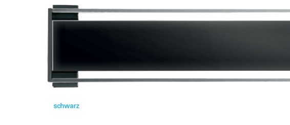 I-DRAIN Rostabdeckung Glaseinlage, 120 cm,ESG Glas Farbe schwarz