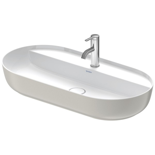 Duravit Luv Aufsatzbecken Weiß Hochglanz / Grau Seidenmatt, 800 mm - 03808023001