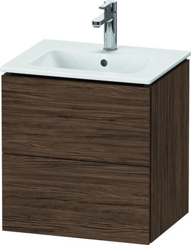 Duravit L-Cube Waschtischunterbau wandhängend Nussbaum dunkel Matt 520x421x550 mm - LC621802121