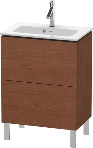 Duravit L-Cube Waschtischunterbau bodenstehend Amerikanischer Nussbaum Matt 620x391x704 mm - LC66730