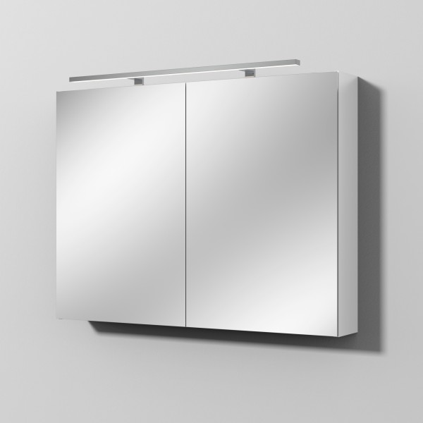 Sanipa Reflection Spiegelschrank MILLA 100 mit LED-Aufsatzleuchte, Weiß-Glanz, SD14478