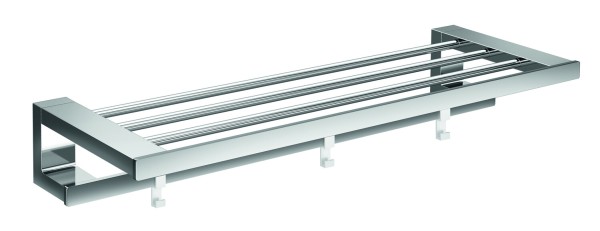 emco Loft Badetuchablage mit Badetuchhalter, 600mm, 3 Haken, chrom, 056800160