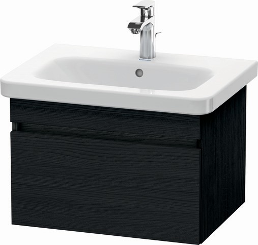 Duravit DuraStyle Waschtischunterbau wandhängend Eiche Schwarz Matt 580x448x398 mm - DS638001616