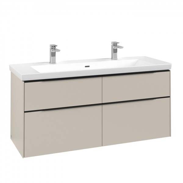 Villeroy & Boch Subway 3.0 Waschbeckenunterschrank, mit Beleuchtung, 4 Auszüge, 1272 x 579 x 462 mm,