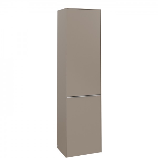 Villeroy & Boch Subway 3.0 Hochschrank, 1 Tür, 1 Wäscheklappe, 450 x 1710 x 346,5 mm, Taupe / Taupe