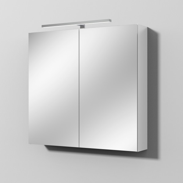 Sanipa Reflection Spiegelschrank MILLA 80 mit LED-Aufsatzleuchte, Weiß-Glanz, SD14278