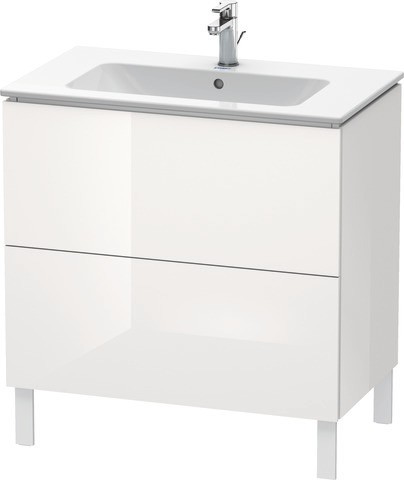 Duravit L-Cube Waschtischunterbau bodenstehend Weiß Hochglanz 820x481x704 mm - LC6626085850A00