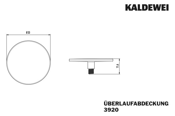 Kaldewei WB 3920 Design Überlauf-Abdeckung alpinweiss