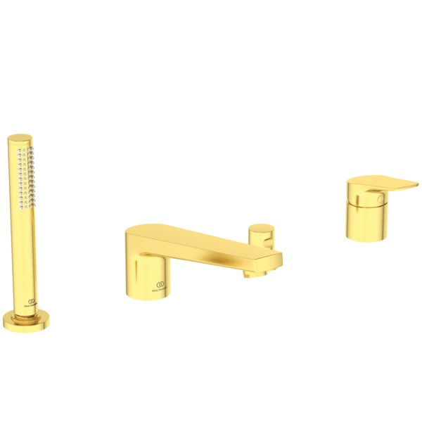 Ideal Standard Badearm. f.Wannenrand La Dolce Vita m.Auslauf m.Handbrause-Set Brushed Gold, BD671A2