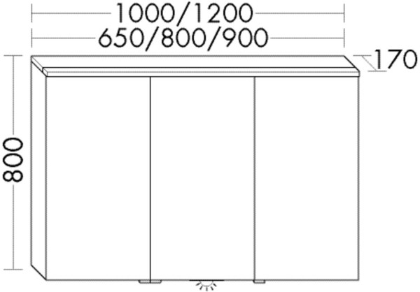 Burgbad Spiegelschrank Euro 800x1000x170 Eiche Dekor Flanelle, SPGT100F3866