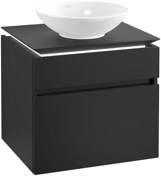 Villeroy & Boch Waschtischunterschrank Legato B121L0 600x550x500mm Waschtisch mittig Black Matt Lacq