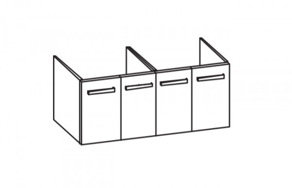 Artiqua 412 Waschtischunterschrank für Strada K0791, Graphit Struktur quer, 412-WU4T-I21-7070-401