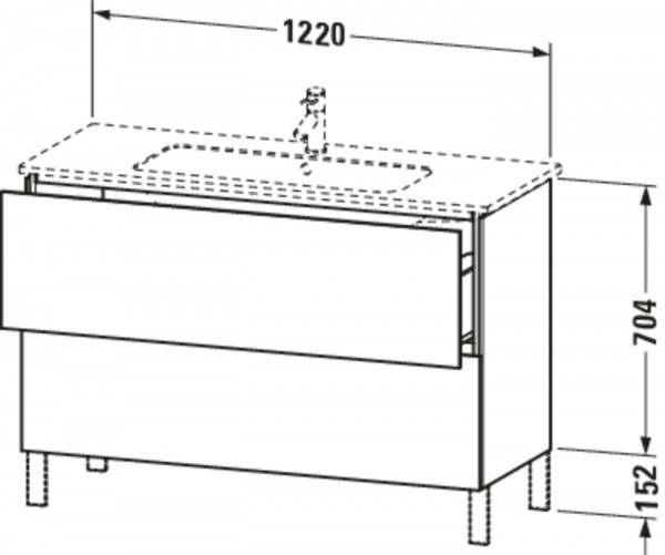 Duravit L-Cube Waschtischunterschrank bodenstehend 1220x481x704 Az 2 Ei