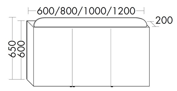 Burgbad Spiegelschrank b:me HGL 600x800x195 Schilf Ultramatt, SGUE080F5992