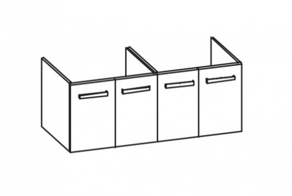 Artiqua 412 Waschtischunterschrank für Daylight K0729, Riviera Eiche quer NB, 412-WU4T-I03-7180-438