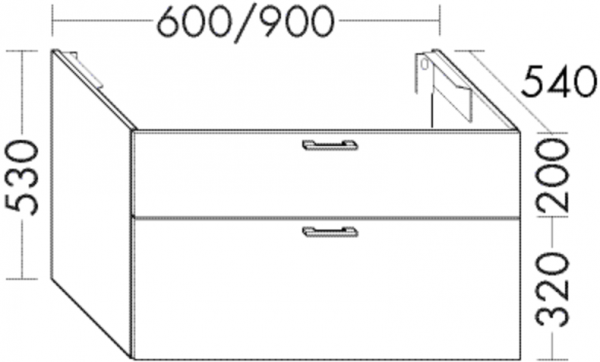 Burgbad Waschtischunterschrank Sys30 PG1 Aqua 520x600x540 Weiß Matt, WVIE060F1719