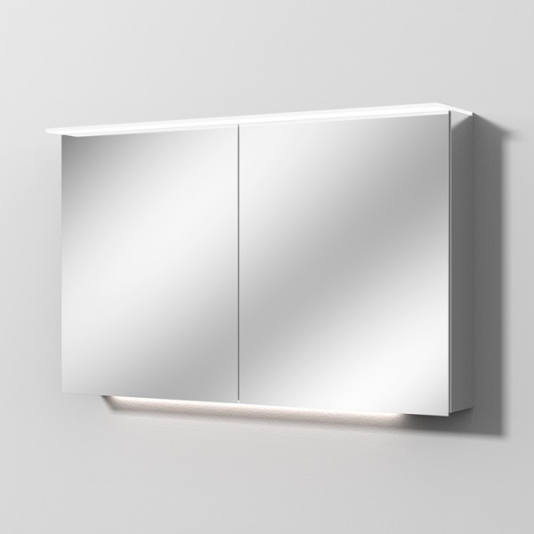 Sanipa Reflection Aluminium-Spiegelschrank ANNY 120 mit LED-Lichtsegel, AU3669Z