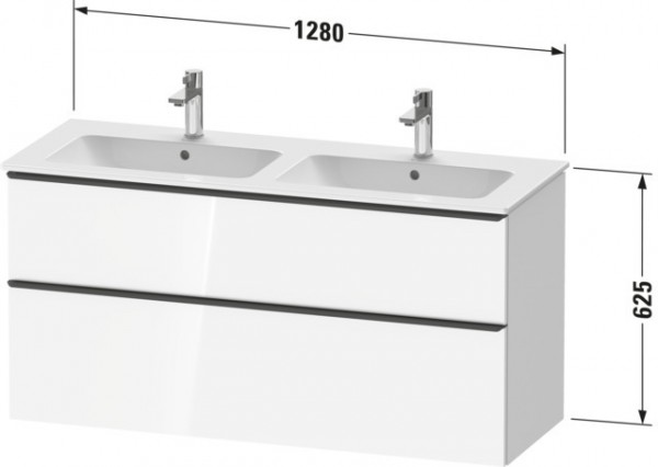 Duravit D-Neo Waschtischunterschrank wandhängend 1280x462x625 Az 1 Ei