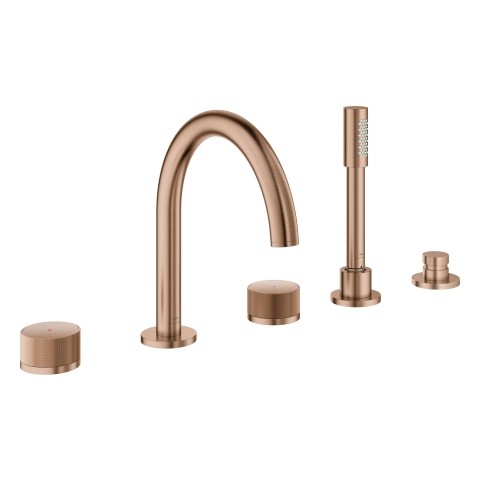 GROHE 5-Loch Wannenarmatur Atrio Private C. 25226 Knopfbetätigung warm sunset geb., 25226DL0