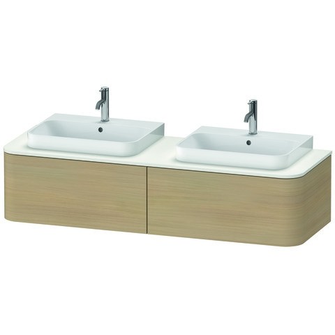 Duravit Happy D.2 Plus Konsolenwaschtischunterbau wandhängend Mediterrane Eiche Matt 1600x550x354 mm