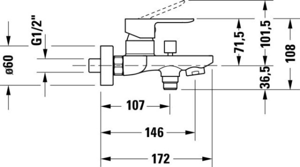 Duravit D-Code Einhebel-Wannenmischer Aufputz