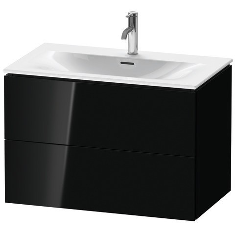 Duravit L-Cube Waschtischunterbau wandhängend Schwarz Hochglanz 820x481x550 mm - LC6307040400E00