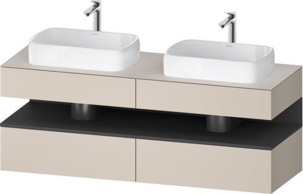 Duravit Qatego Konsolenwaschtischunterbau wandhängend Taupe Matt 1600x550x600 mm - QA4779049910010