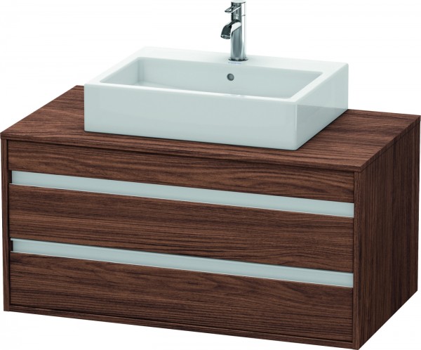 Duravit Ketho Konsolenwaschtischunterbau wandhängend Nussbaum dunkel Matt 1000x550x496 mm - KT665502