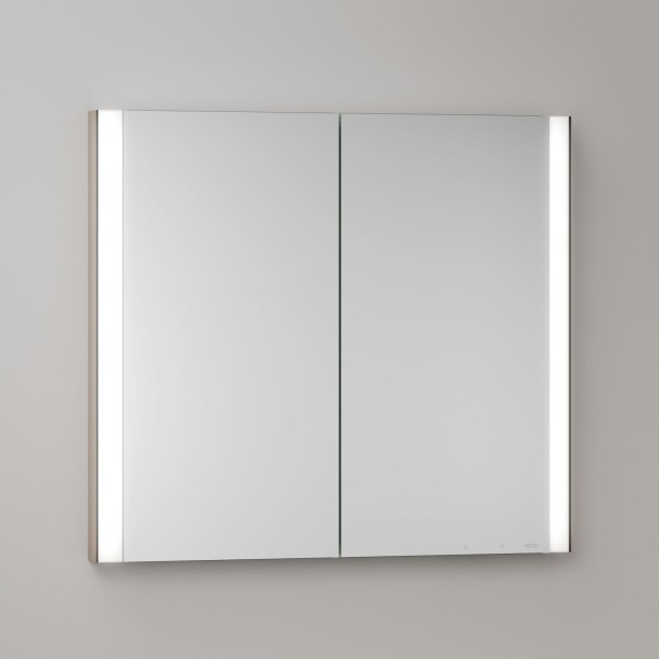 KEUCO Royal Atlas LED Spiegelschrank 80 x 71 x 11,5 cm mit 2 Türen, Spiegelheizung, Unterputz