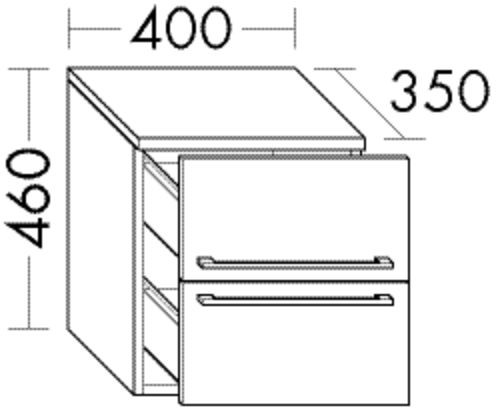 Burgbad Unterschrank Cube PG3 460x400x525 Anthrazit Hochglanz, USIE040F3805