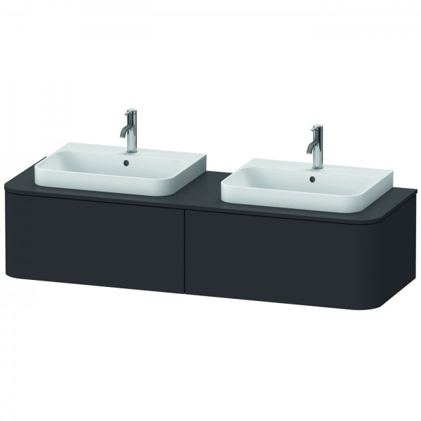 Duravit Happy D.2 Plus Konsolenwaschtischunterbau wandhängend Graphit Supermatt 1600x550x354 mm - HP