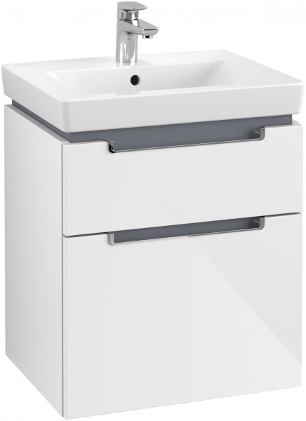 Villeroy & Boch Waschtischunterschrank Subway 2.0 A908 537x590x423mm Griff chromfarbig glänzend Glos