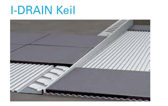 I-DRAIN Keil rechts 0,98 m, Edelstahl, gebürstet,h1 12,5mm,h2 24mm