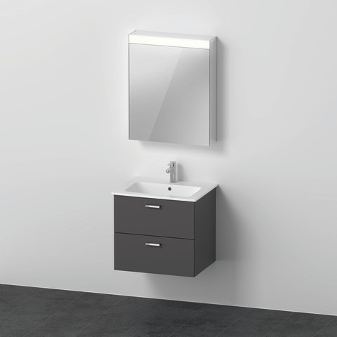 Duravit XBase Möbelwaschtisch mit Waschtischunterbau und Spiegelschrank 630x490x2000 mm - XB0075L494