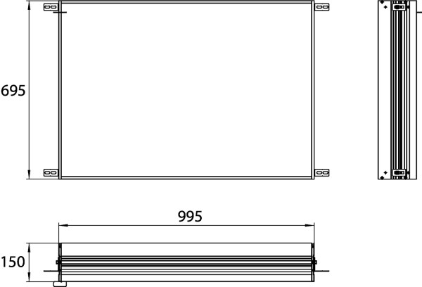 emco asis LED-Lichtspiegelschrank evo Einbaurahmen zu 93970X015, 995 x 695mm, 939700003