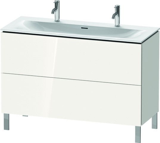 Duravit L-Cube Waschtischunterbau bodenstehend Weiß Hochglanz 1220x481x704 mm - LC659902222