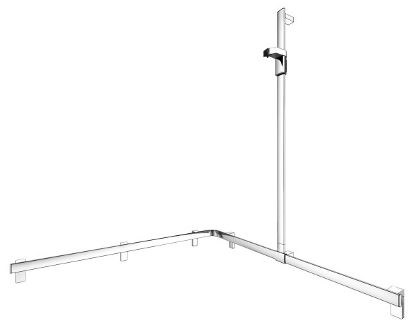 KEUCO AXESS Eck-Duschhandlauf 90° mit Brausestange, Metall, B: 115 H: 130,1 T: 115 cm, 35015010401