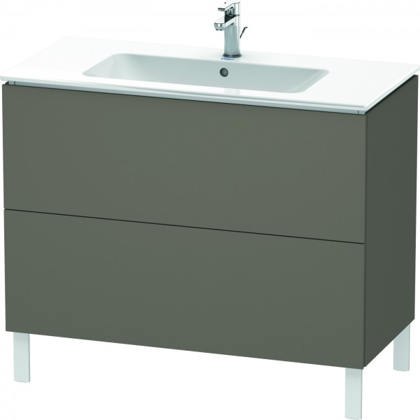 Duravit L-Cube Waschtischunterbau bodenstehend Flanell Grau Seidenmatt 1020x481x704 mm - LC662709090