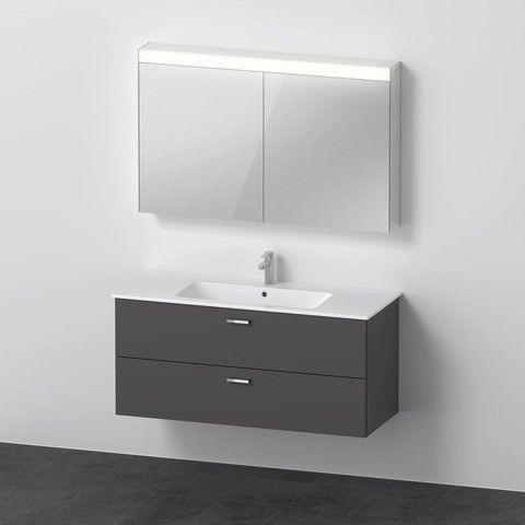 Duravit XBase Möbelwaschtisch mit Waschtischunterbau und Spiegelschrank 1230x490x2000 mm - XB0078049