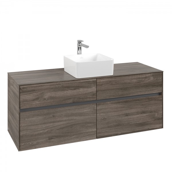 Villeroy & Boch Collaro Waschbeckenunterschrank, 4 Auszüge, 1400 x 548 x 500 mm, Stone Oak