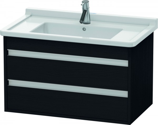 Duravit Ketho Waschtischunterbau wandhängend Eiche Schwarz Matt 800x455x480 mm - KT664401616