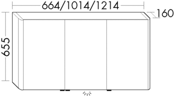 Burgbad Spiegelschrank Lavo 2.0 655x664x160 Eiche Dekor Flanelle, SPOW072F5053