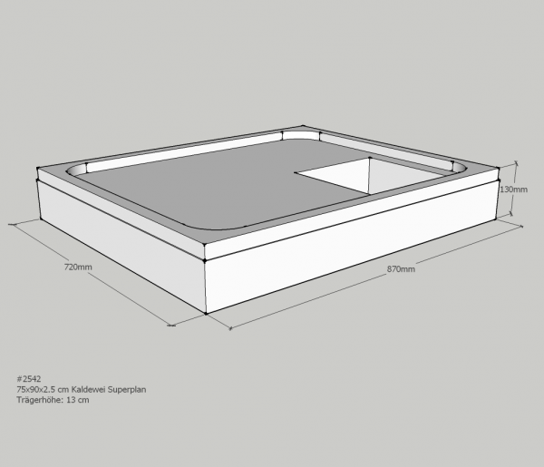 Neuesbad Wannenträger für Kaldewei Superplan 75x90x2,5