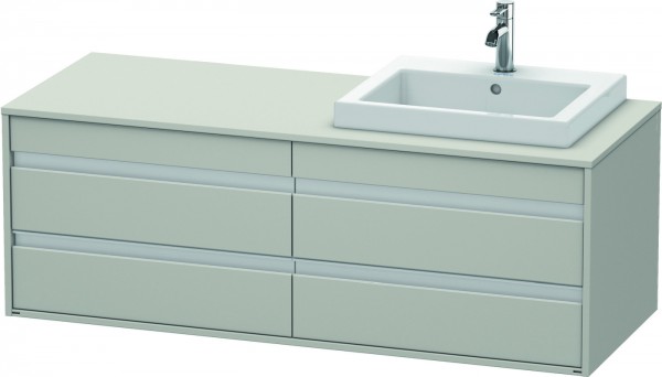 Duravit Ketho Konsolenwaschtischunterbau wandhängend Betongrau Matt 1400x550x496 mm - KT6757R0707