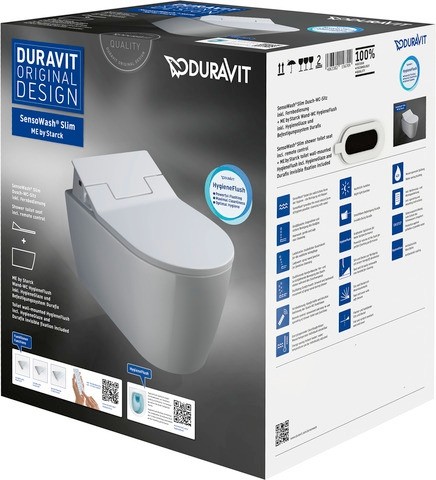 Duravit SensoWash Slim WC-Set wandhängend 373x570x106 mm - 631002002004300