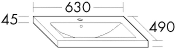 Burgbad Keramik Waschtisch alpinweiss 45x630x490 Alpinweiss, KBAP063C0001