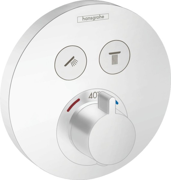 Hansgrohe Thermostat Unterputz ShowerSelect S Fertigset 2 Verbraucher mattweiss, 15743700